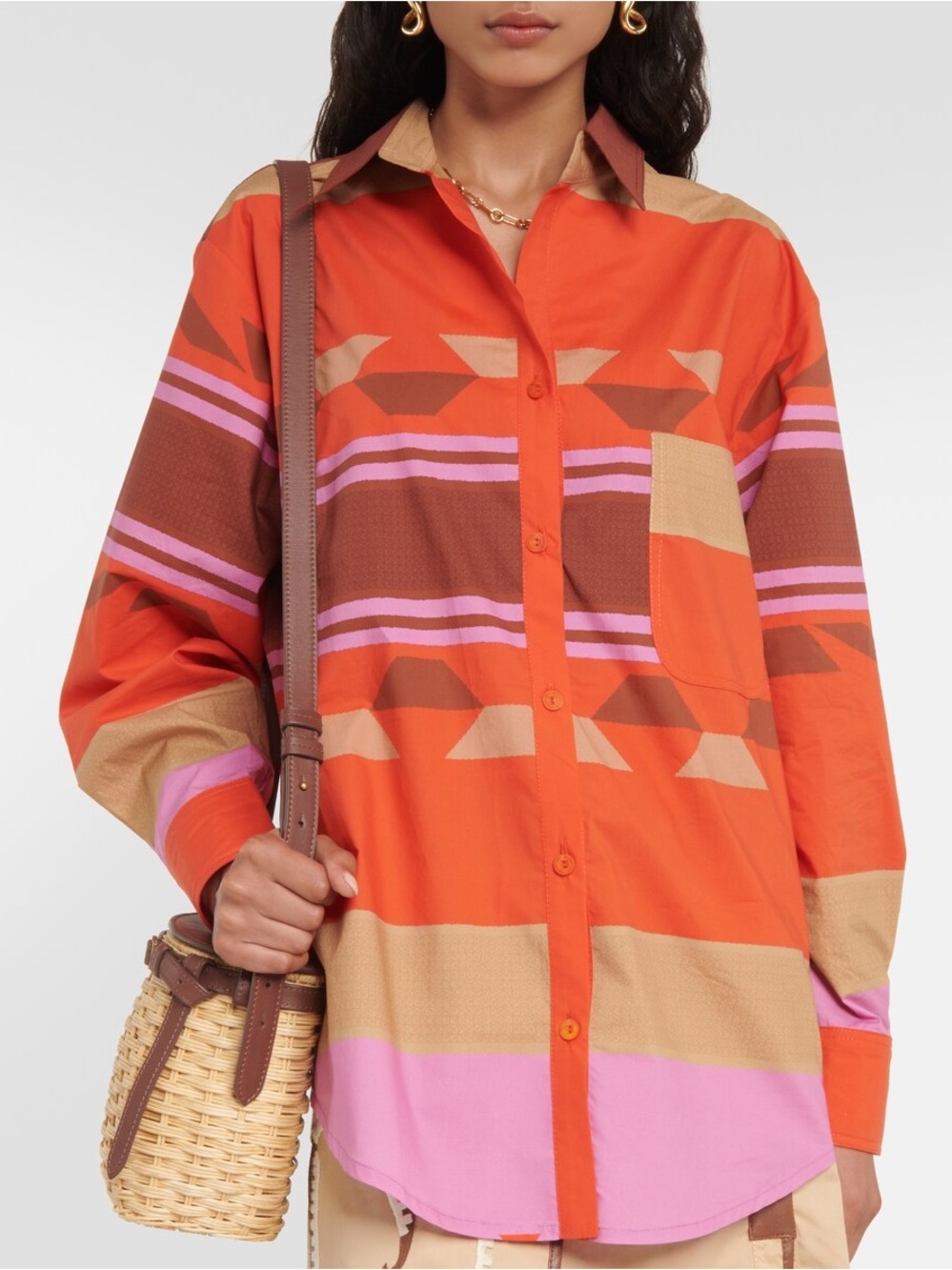 Johanna Ortiz Punta Hermosa Shirt Multicolor Cotton Bedouin Red Size 4